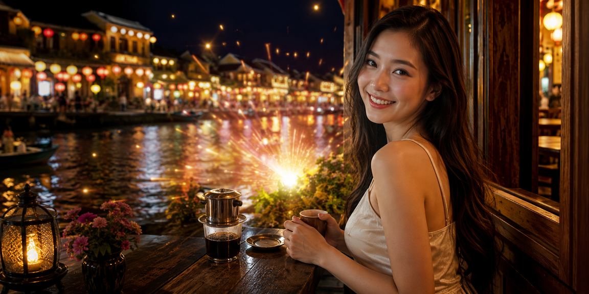 Góc cà phê và cá cược đêm tại Hội An với bầu không khí thư giãn